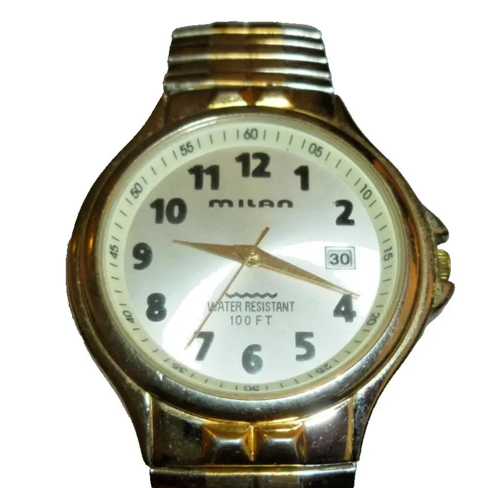 MILAN Watch Two Toned Gold & Silver Men's Water Resistant‎ 100FT